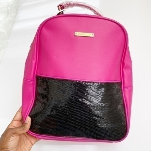 NWT Juicy couture hot pink and black backpack